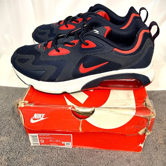 Nike Air Max 200 Running Shoes Obsidian/University Red Size 9M/10.5W New - Picture 6 of 6